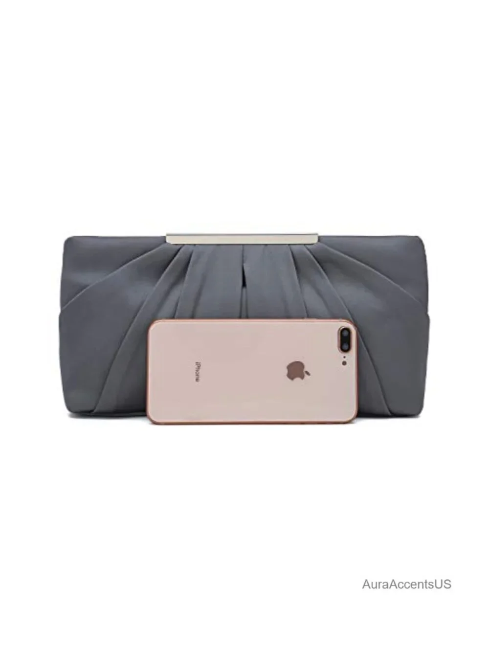 Elegant Pleated Satin Evening Clutch with Chain Strap